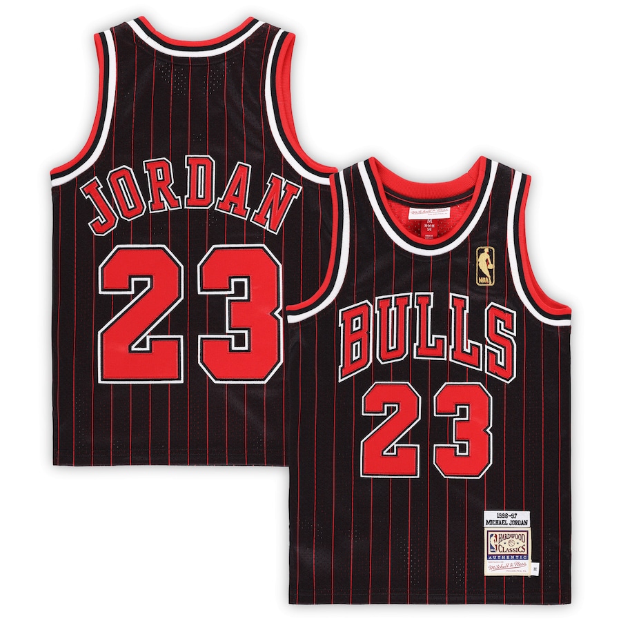 Preschool Chicago Bulls Michael Jordan Mitchell & Ness Black 1996/97 Hardwood Classics Authentic Jersey - Jersey