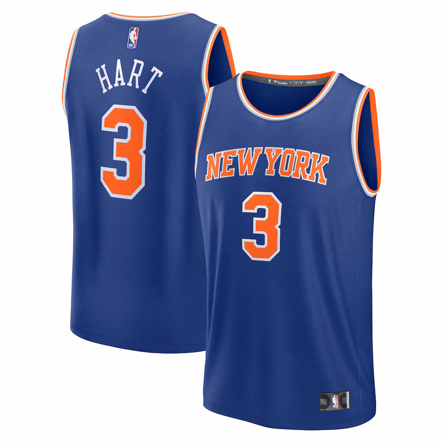 Youth New York Knicks Josh Hart Fanatics Blue Fast Break Replica Player Jersey - Icon Edition - Jersey