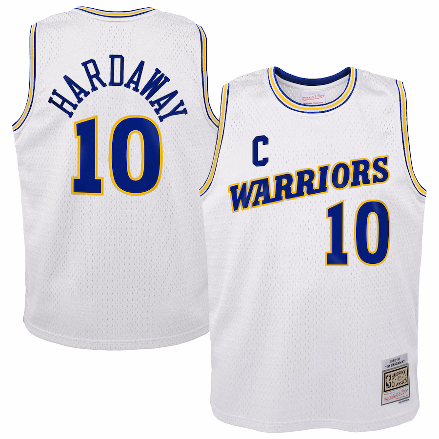 Youth Golden State Warriors Tim Hardaway Mitchell & Ness White 1990-91 Hardwood Classics Swingman Throwback Home Jersey - Jersey
