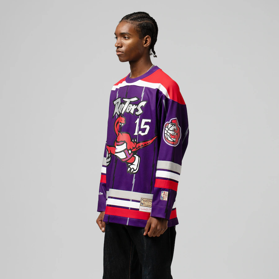 Unisex Toronto Raptors Vince Carter Mitchell & Ness Purple Maxxed Out Fashion Hockey Jersey - Jersey