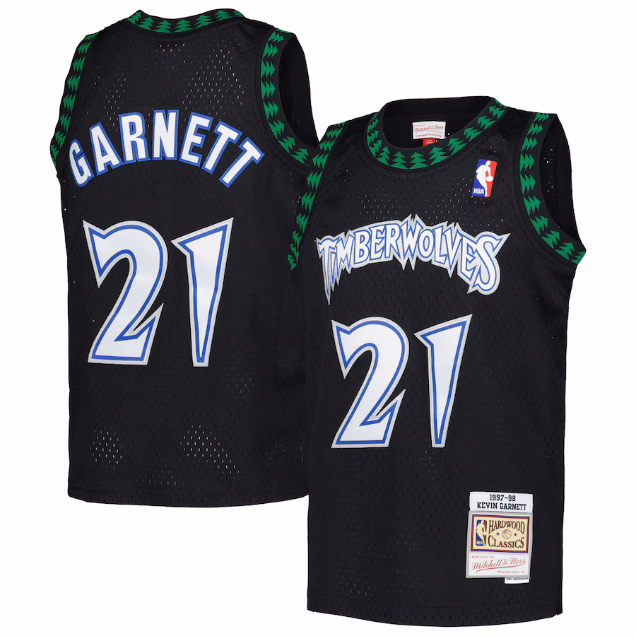 Youth Minnesota Timberwolves Kevin Garnett Mitchell & Ness Black 1997/98 Hardwood Classics Swingman Jersey - Jersey