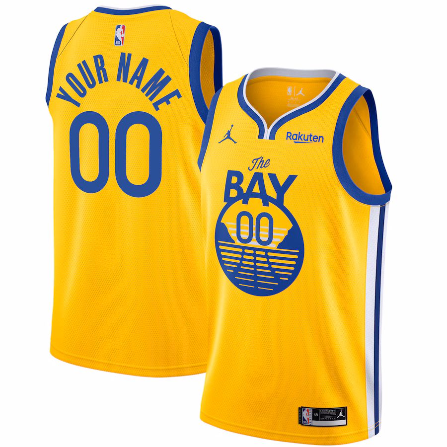 Men's Golden State Warriors Jordan Brand Gold - Swingman Custom Jersey - Statement Edition - Jersey