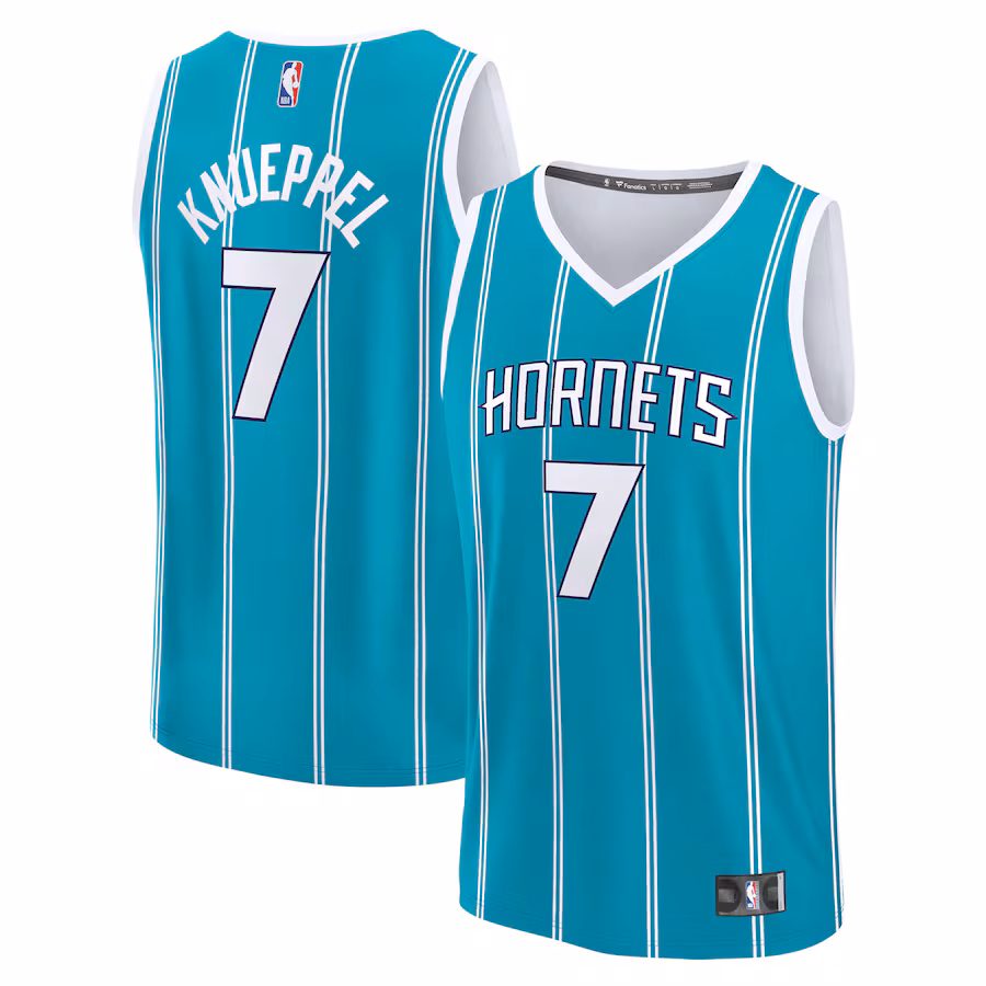 Youth Charlotte Hornets Kon Knueppel Fanatics Teal 2025 NBA Draft First Round Pick Fast Break Replica Jersey - Icon Edition - Jersey
