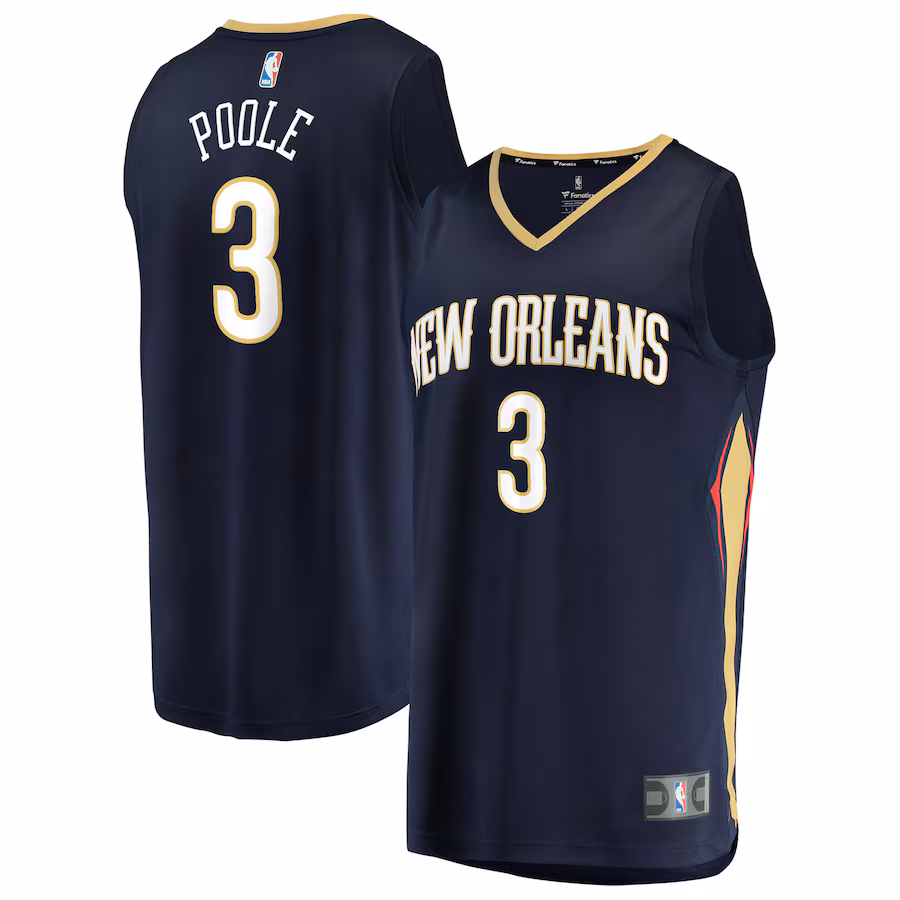 Men's New Orleans Pelicans Jordan Poole Fanatics Navy Fast Break Replica Jersey - Icon Edition - Jersey