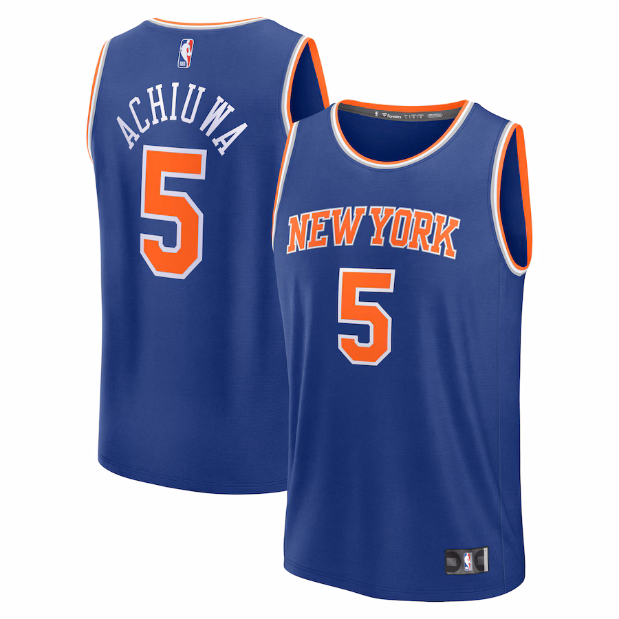 Men's New York Knicks Precious Achiuwa Fanatics Blue Fast Break Replica Player Jersey - Icon Edition - Jersey
