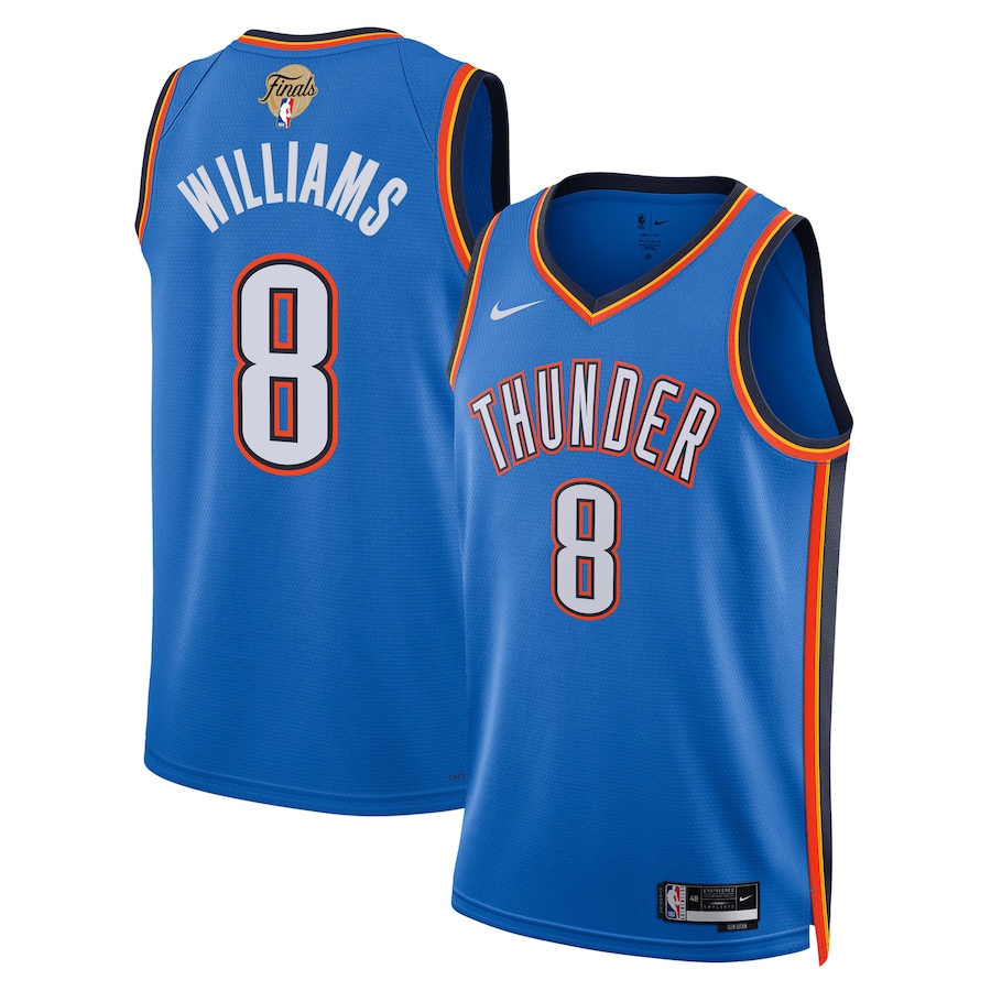 Unisex Oklahoma City Thunder Jalen Williams Nike Blue 2025 NBA Finals Swingman Jersey - Icon Edition - Jersey