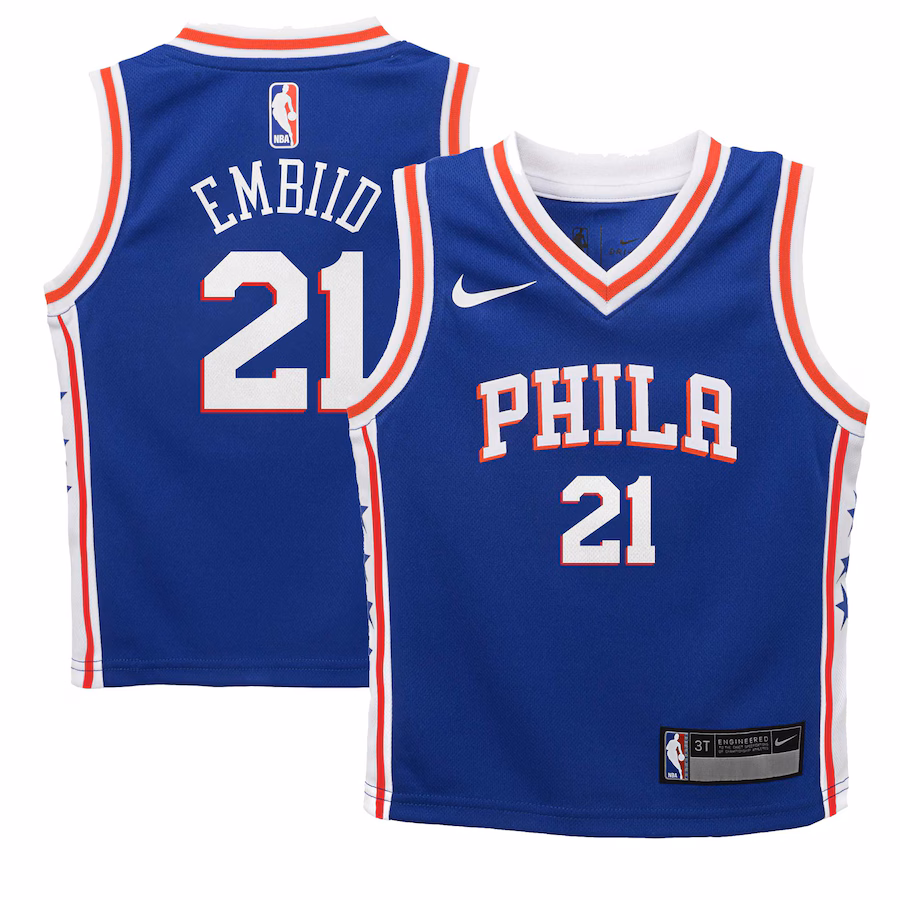 Preschool Philadelphia 76ers Joel Embiid Nike Royal Swingman Player Jersey - Icon Edition - Jersey