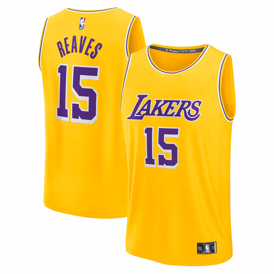 Youth Los Angeles Lakers Austin Reaves Fanatics Gold Fast Break Replica Jersey - Icon Edition - Jersey