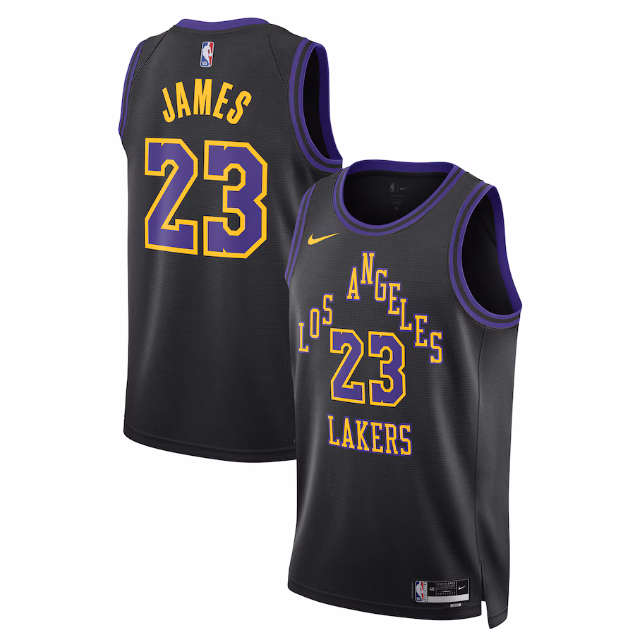 Unisex Los Angeles Lakers LeBron James Nike Black 2023/24 Swingman Jersey - City Edition - Jersey