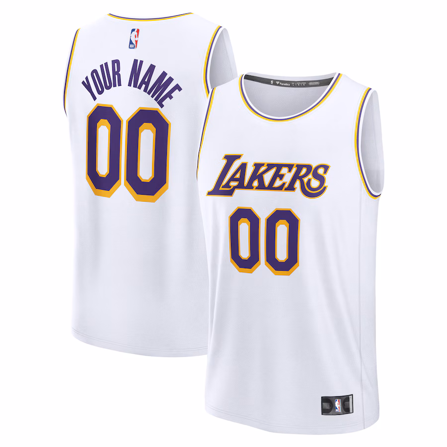 Youth Los Angeles Lakers Fanatics White Fast Break Custom Replica Jersey - Association Edition - Jersey