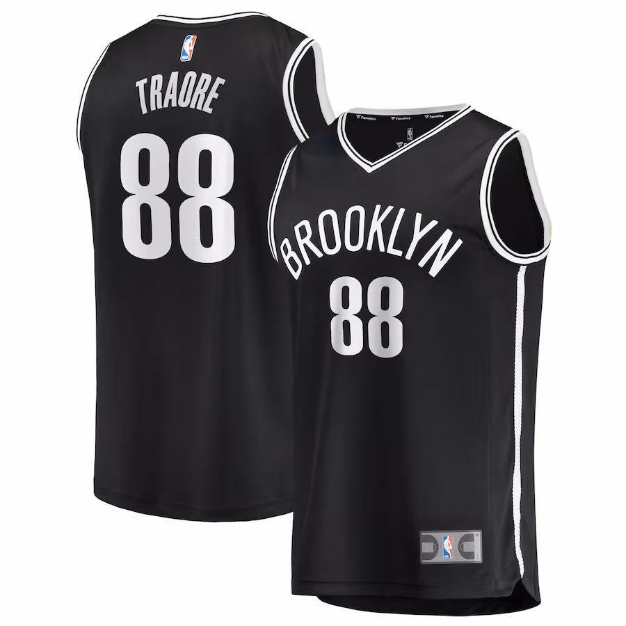 Men's Brooklyn Nets Nolan Traoré Fanatics Black Fast Break Replica Jersey - Icon Edition - Jersey