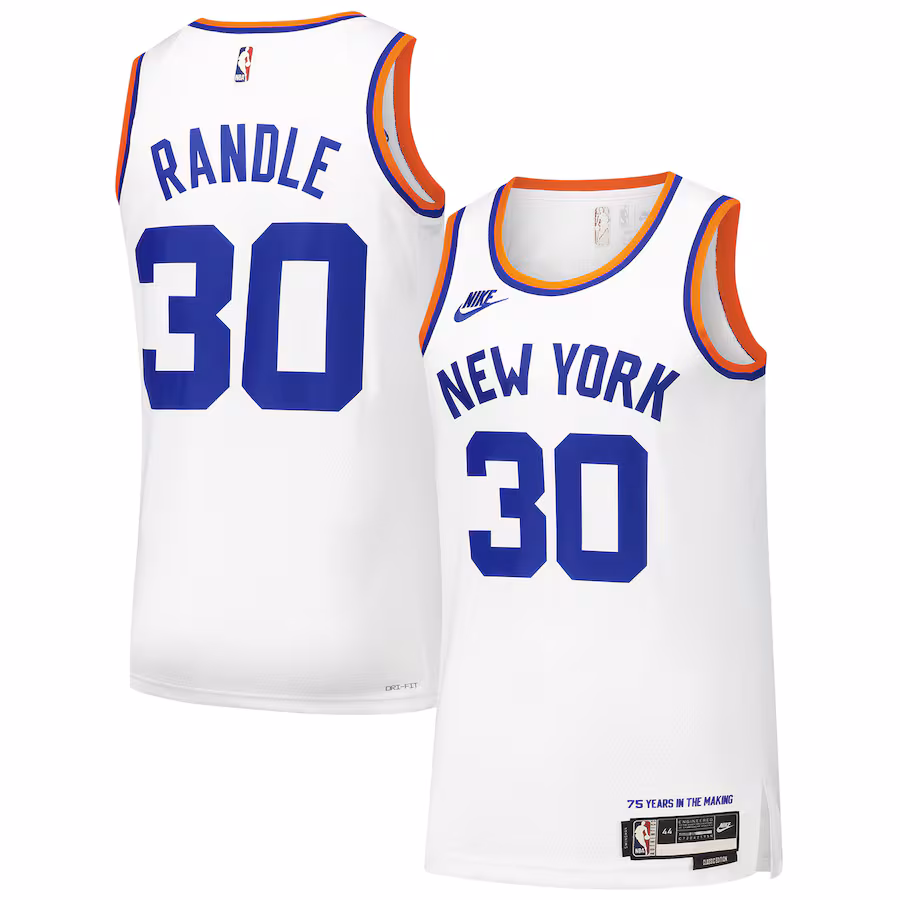 Men's New York Knicks Julius Randle Nike White Swingman Player Jersey - Classic Edition - Jersey