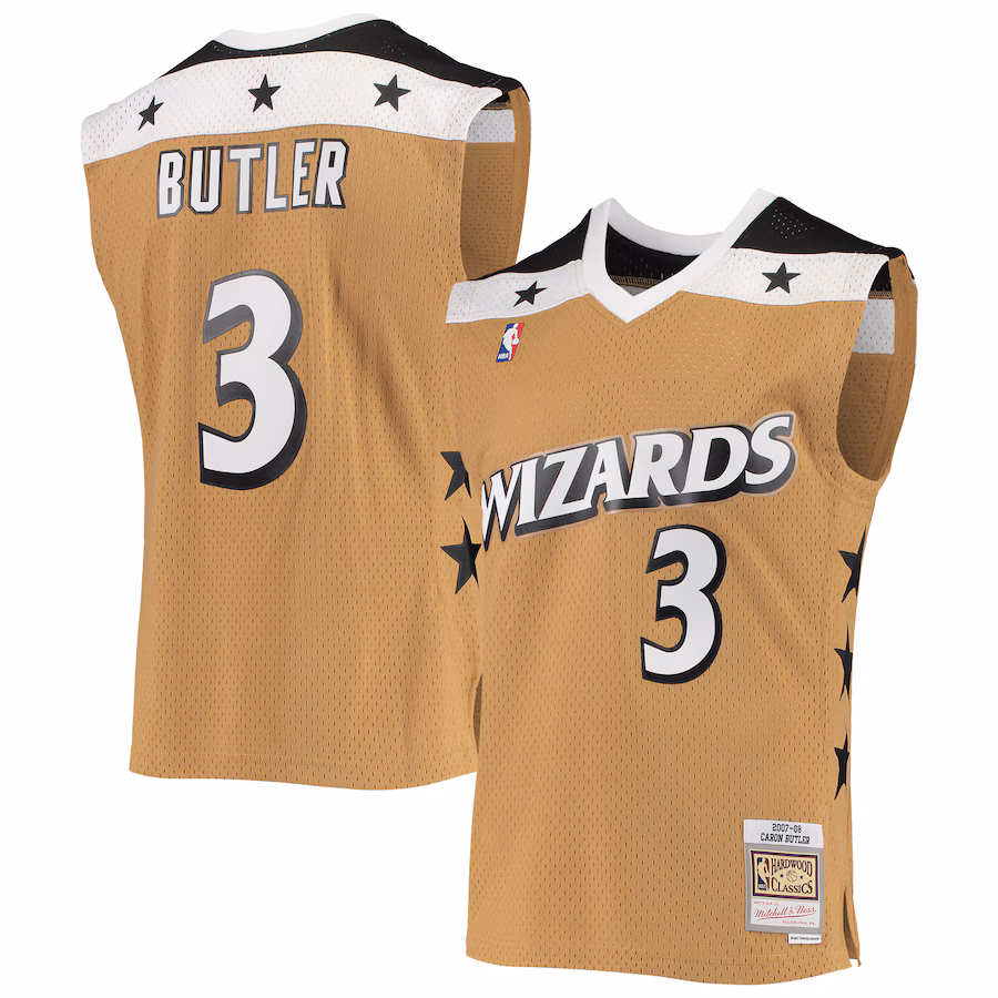 Men's Washington Wizards Caron Butler Mitchell & Ness Gold 2007/08 Hardwood Classics Swingman Jersey - Jersey
