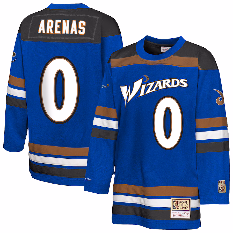 Youth Washington Wizards Gilbert Arenas Mitchell & Ness Blue Maxxed Out 2.0 Fashion Hockey Jersey - Jersey