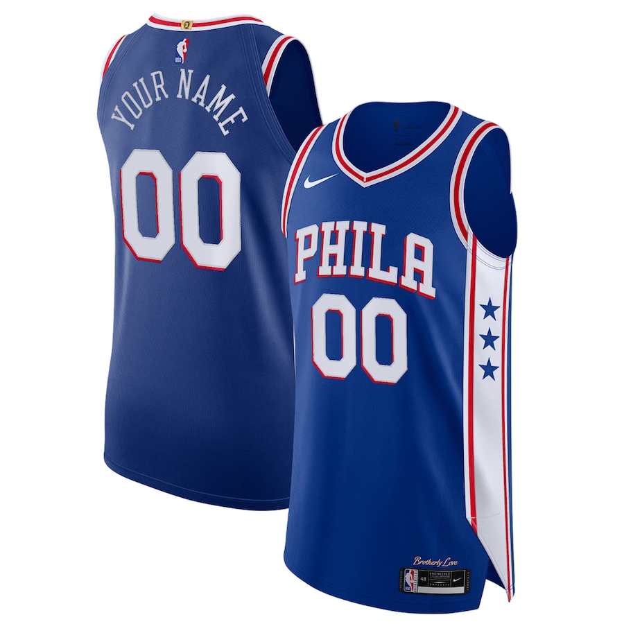 Men's Philadelphia 76ers Nike Royal Custom Authentic Jersey - Icon Edition - Jersey