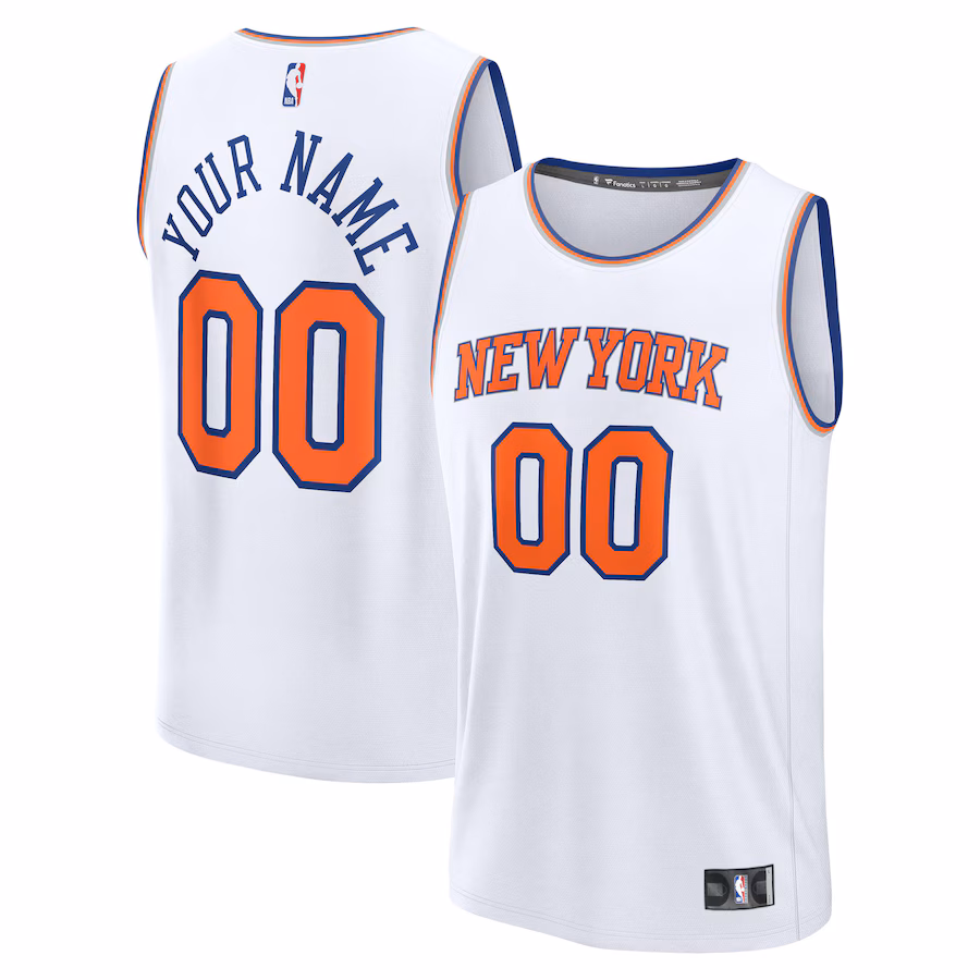 Youth New York Knicks Fanatics White Fast Break Custom Jersey - Association Edition - Jersey