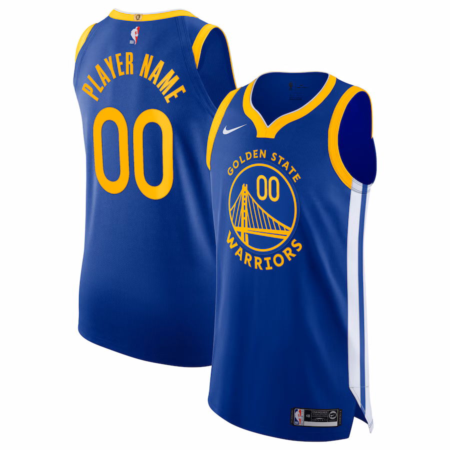 Men's Golden State Warriors Nike Blue 2020/21 Authentic Custom Jersey - Icon Edition - Jersey