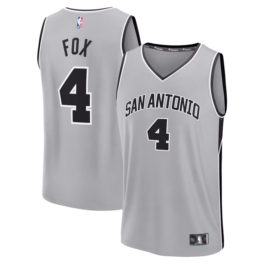 Youth San Antonio Spurs De'Aaron Fox Fanatics Silver Fast Break Jersey - Statement Edition - Jersey