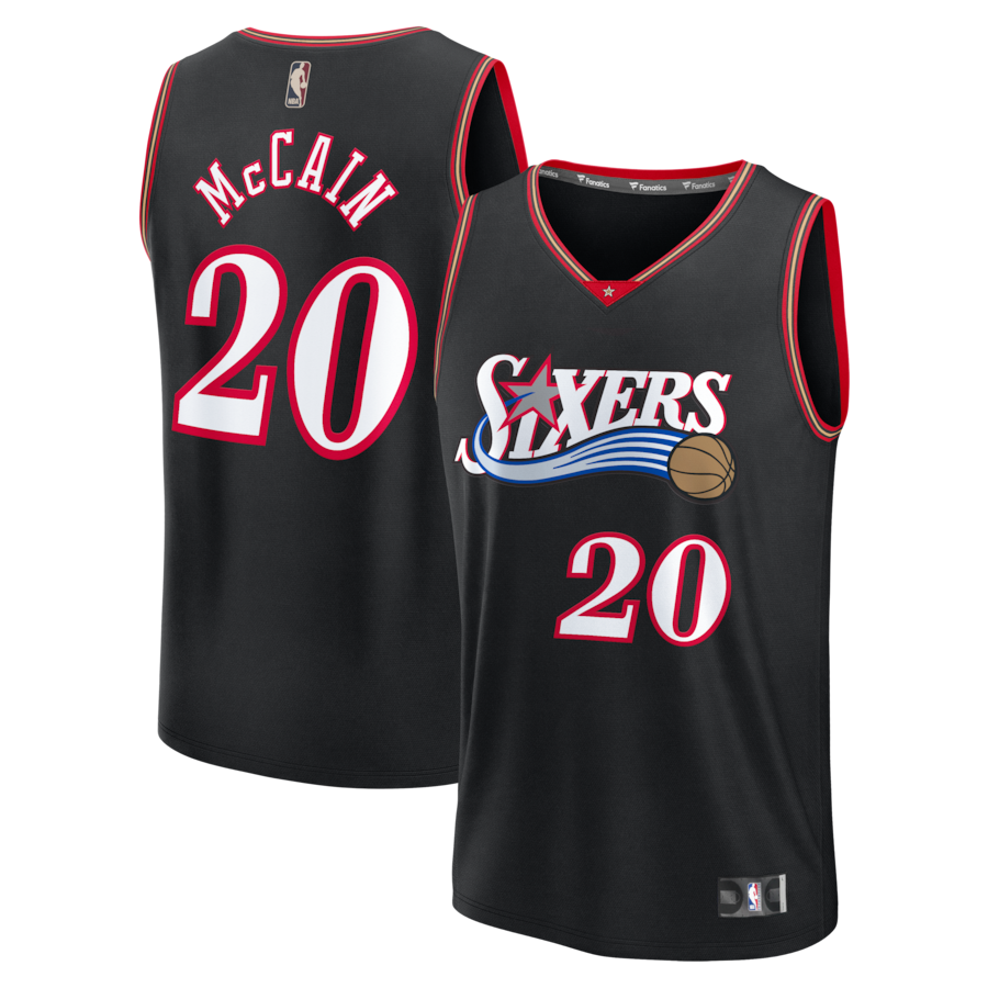 Men's Philadelphia 76ers Jared McCain Fanatics Black Fastbreak Jersey - Classic Edition - Jersey