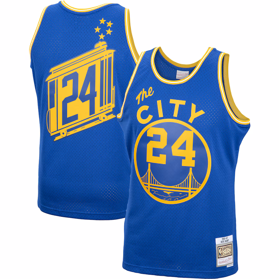 Men's Golden State Warriors Rick Barry Mitchell & Ness Royal 1966/67 Hardwood Classics Swingman Jersey - Jersey
