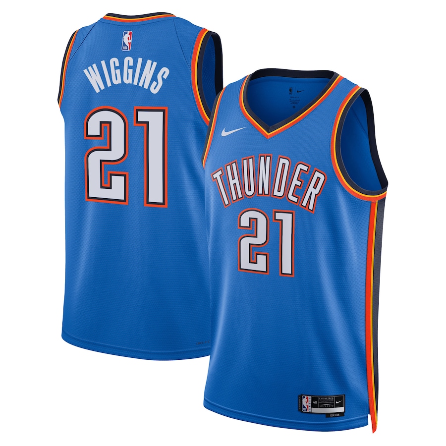 Unisex Oklahoma City Thunder Aaron Wiggins Nike Blue Swingman Jersey - Icon Edition - Jersey