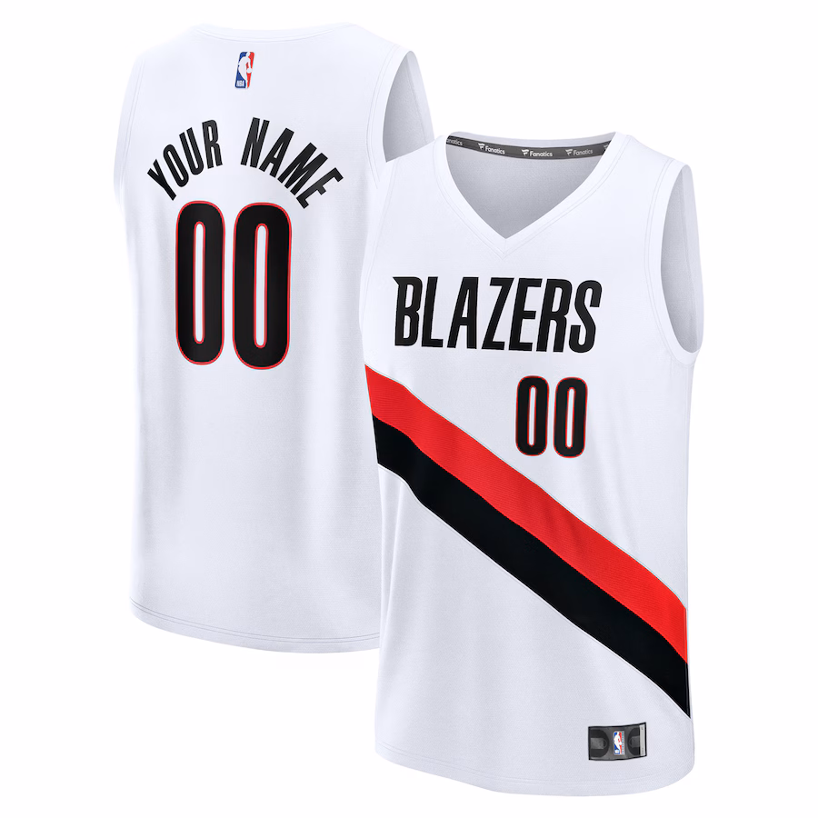 Men's Portland Trail Blazers Fanatics White Fast Break Replica Custom Jersey - Association Edition - Jersey