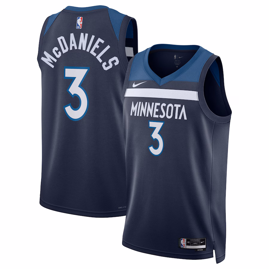 Unisex Minnesota Timberwolves Jaden McDaniels Nike Navy Swingman Jersey - Icon Edition - Jersey