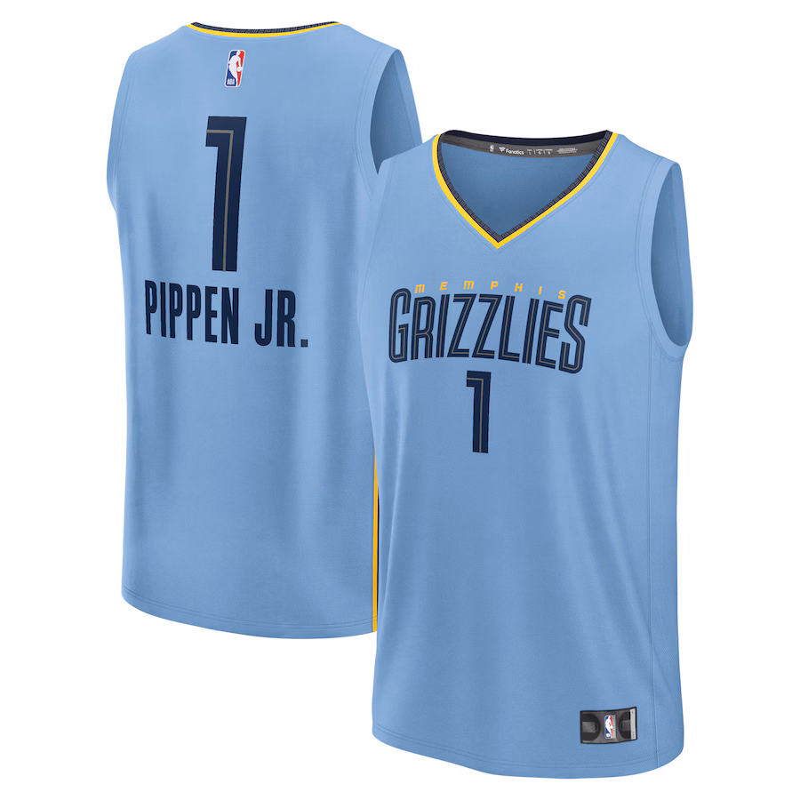 Men's Memphis Grizzlies Scotty Pippen Jr. Fanatics Light Blue Fast Break Replica Player Jersey - Statement Edition - Jersey