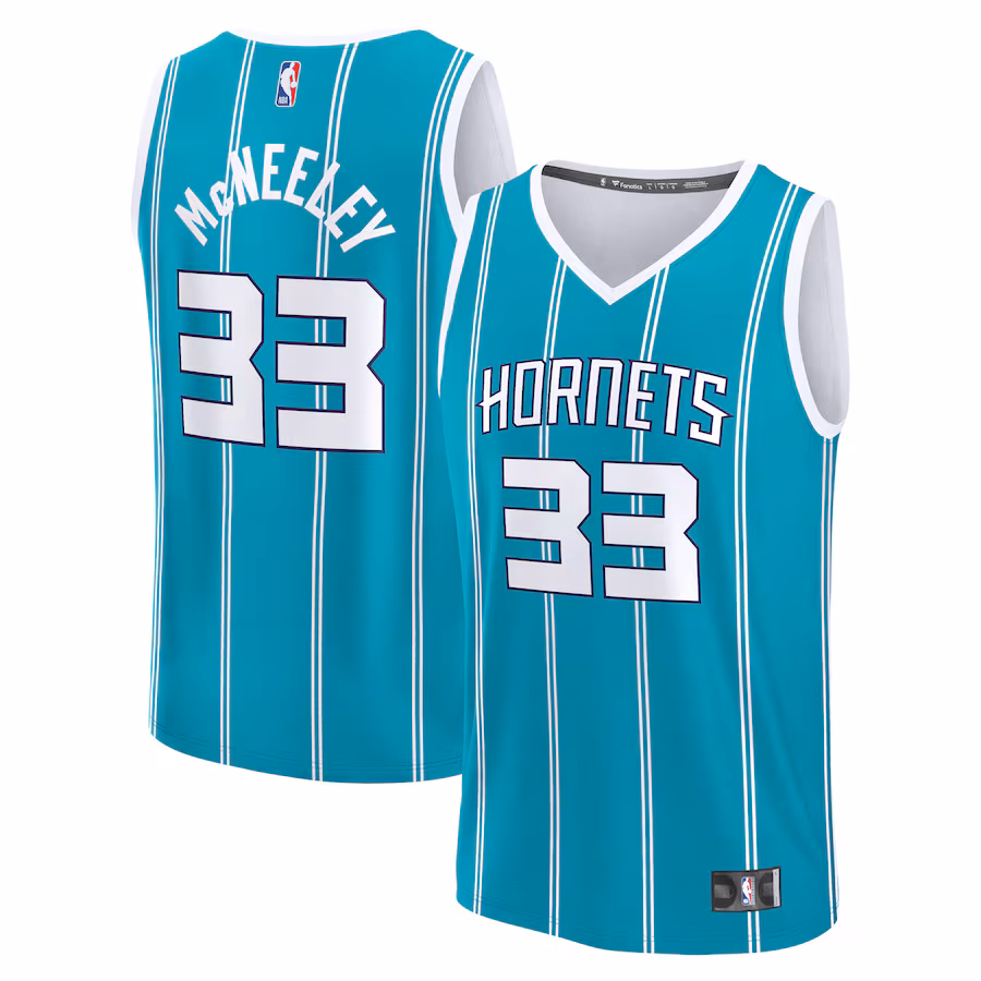 Youth Charlotte Hornets Liam McNeeley Fanatics Teal Fast Break Replica Jersey - Icon Edition - Jersey