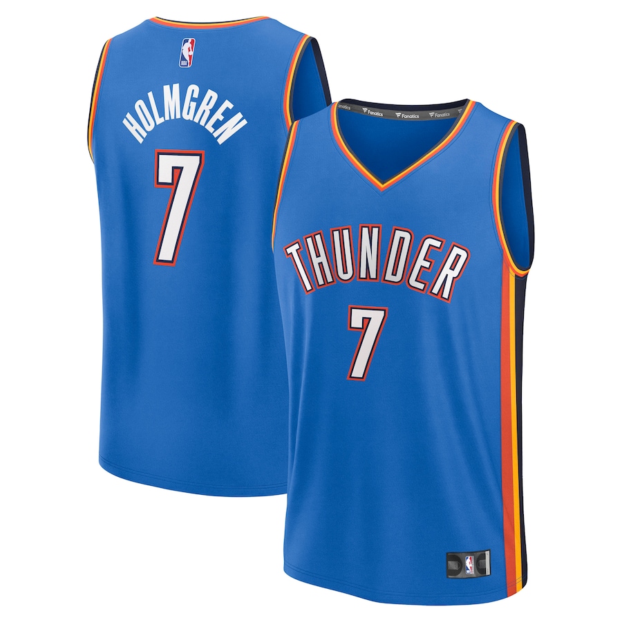 Men's Oklahoma City Thunder Chet Holmgren Fanatics Blue Fast Break Replica Player Jersey - Icon Edition - Jersey