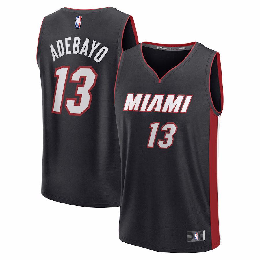 Youth Miami Heat Bam Adebayo Fanatics Black Fast Break Replica Player Jersey - Icon Edition - Jersey