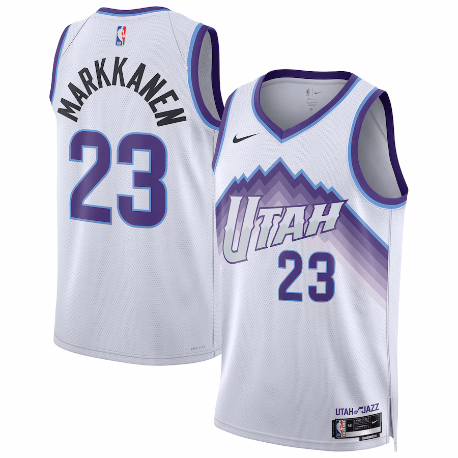 Unisex Utah Jazz Lauri Markkanen Nike White Swingman Jersey - Association Edition - Jersey