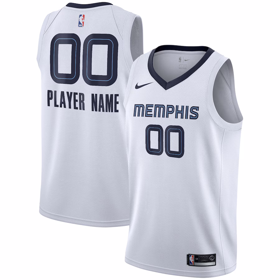 Men's Memphis Grizzlies Nike White 2020/21 Swingman Custom Jersey - Association Edition - Jersey