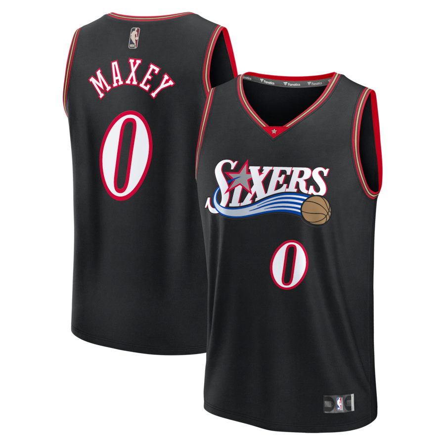 Men's Philadelphia 76ers Tyrese Maxey Fanatics Black Fastbreak Jersey - Classic Edition - Jersey