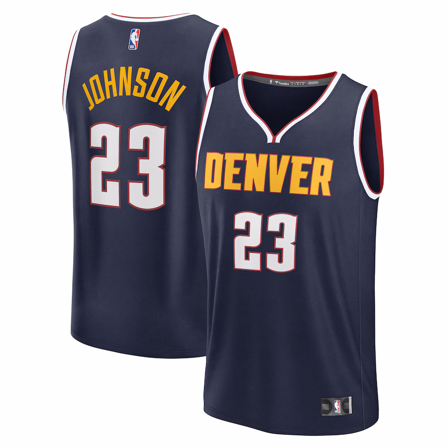 Men's Denver Nuggets Cameron Johnson Fanatics Navy Fast Break Replica Jersey - Icon Edition - Jersey