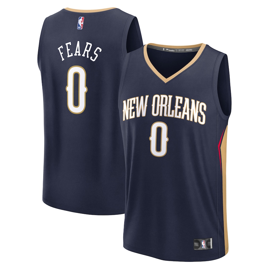 Youth New Orleans Pelicans Jeremiah Fears Fanatics Navy 2025 NBA Draft First Round Pick Fast Break Replica Jersey - Icon Edition - Jersey