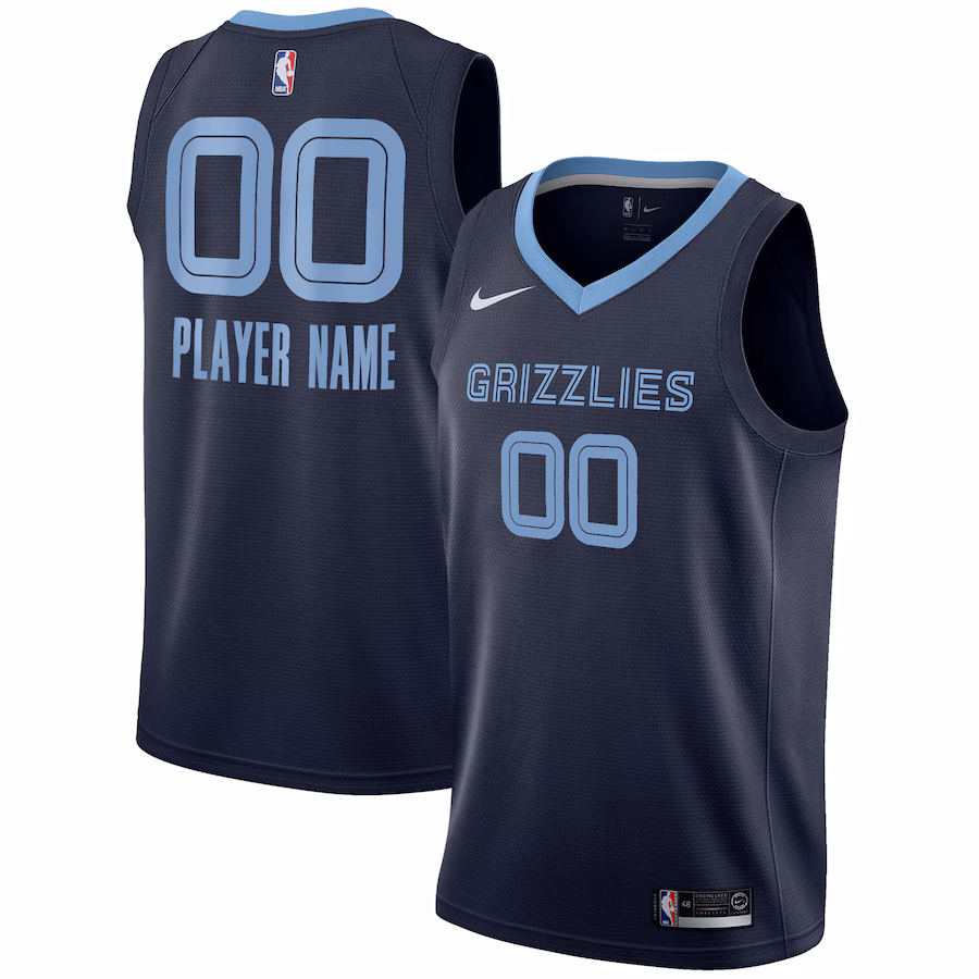 Men's Memphis Grizzlies Nike Navy 2020/21 Swingman Custom Jersey - Icon Edition - Jersey