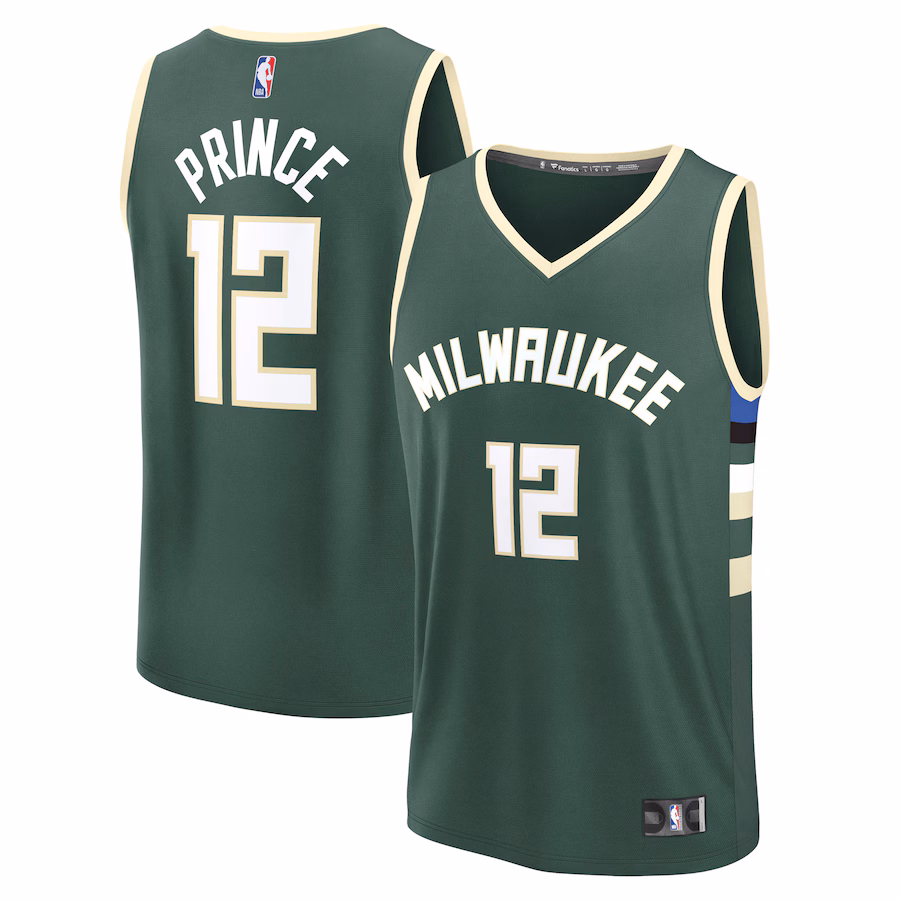 Men's Milwaukee Bucks Taurean Prince Fanatics Hunter Green Fast Break Replica Player Jersey - Icon Edition - Jersey