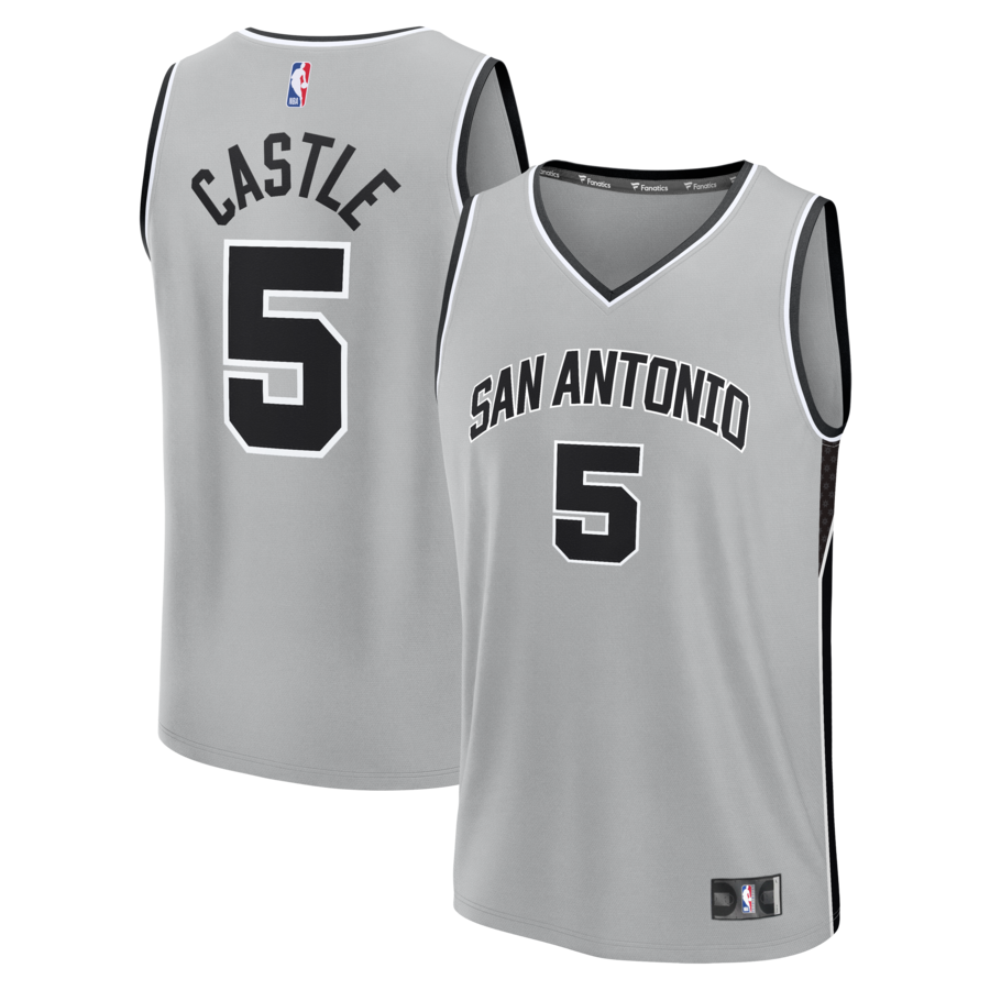 Men's San Antonio Spurs Stephon Castle Fanatics Silver Fast Break Jersey - Statement Edition - Jersey
