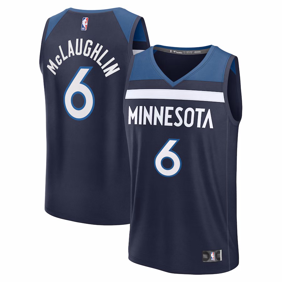 Youth Minnesota Timberwolves Jordan McLaughlin Fanatics Navy Fast Break Replica Player Jersey - Icon Edition - Jersey
