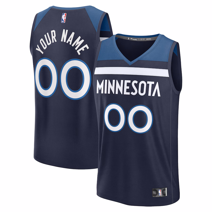 Youth Minnesota Timberwolves Fanatics Navy Fastbreak Custom Jersey - Icon Edition - Jersey