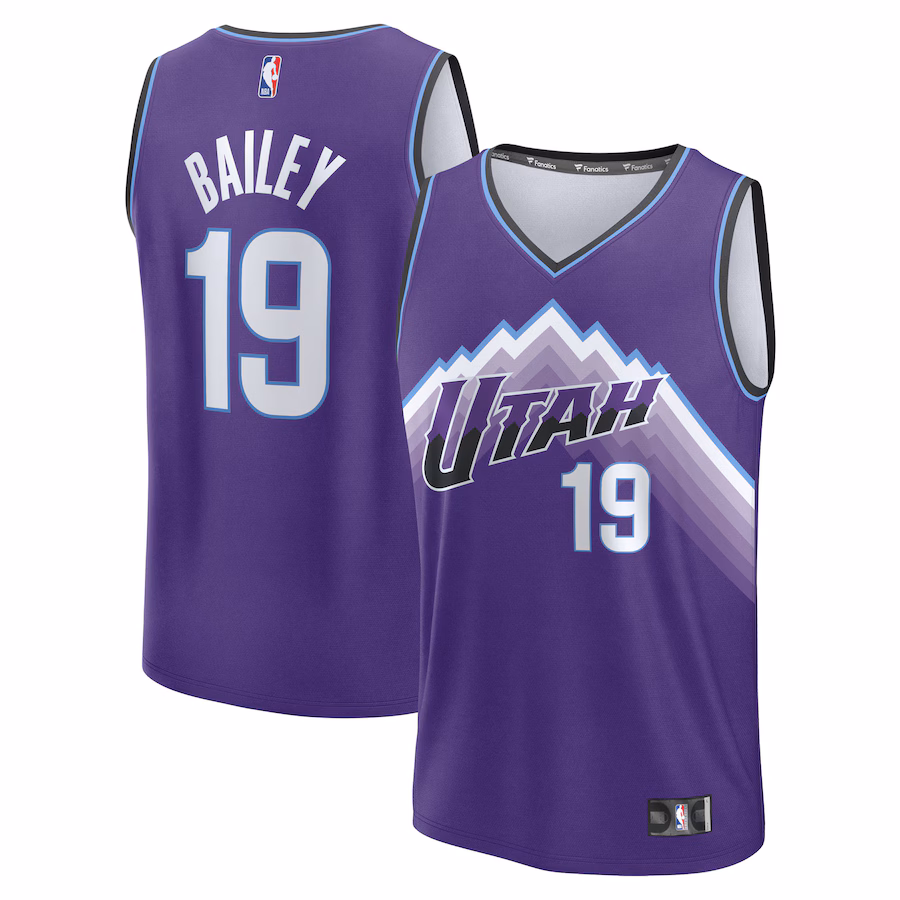 Men's Utah Jazz Ace Bailey Fanatics Purple Fast Break Replica Jersey - Icon Edition - Jersey
