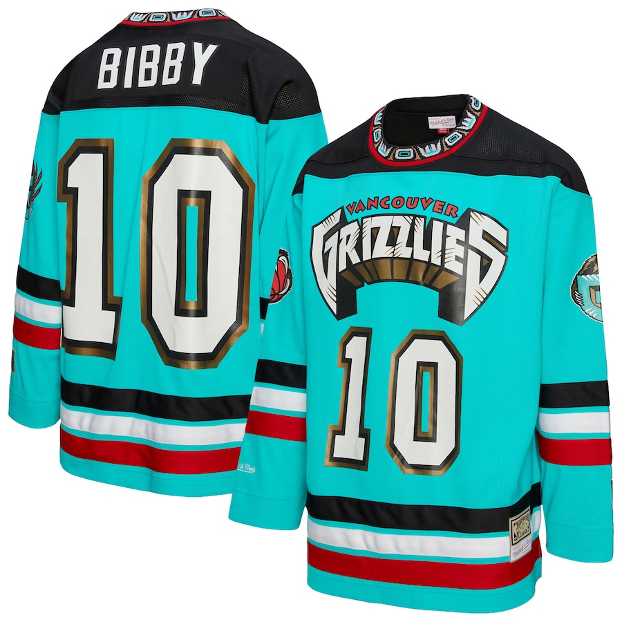 Unisex Vancouver Grizzlies Mike Bibby Mitchell & Ness Turquoise Maxxed Out Fashion Hockey Jersey - Jersey