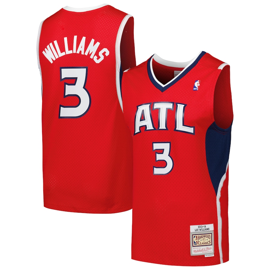 Men's Atlanta Hawks Lou Williams Mitchell & Ness Red 2013/14 Hardwood Classics Swingman Jersey - Jersey
