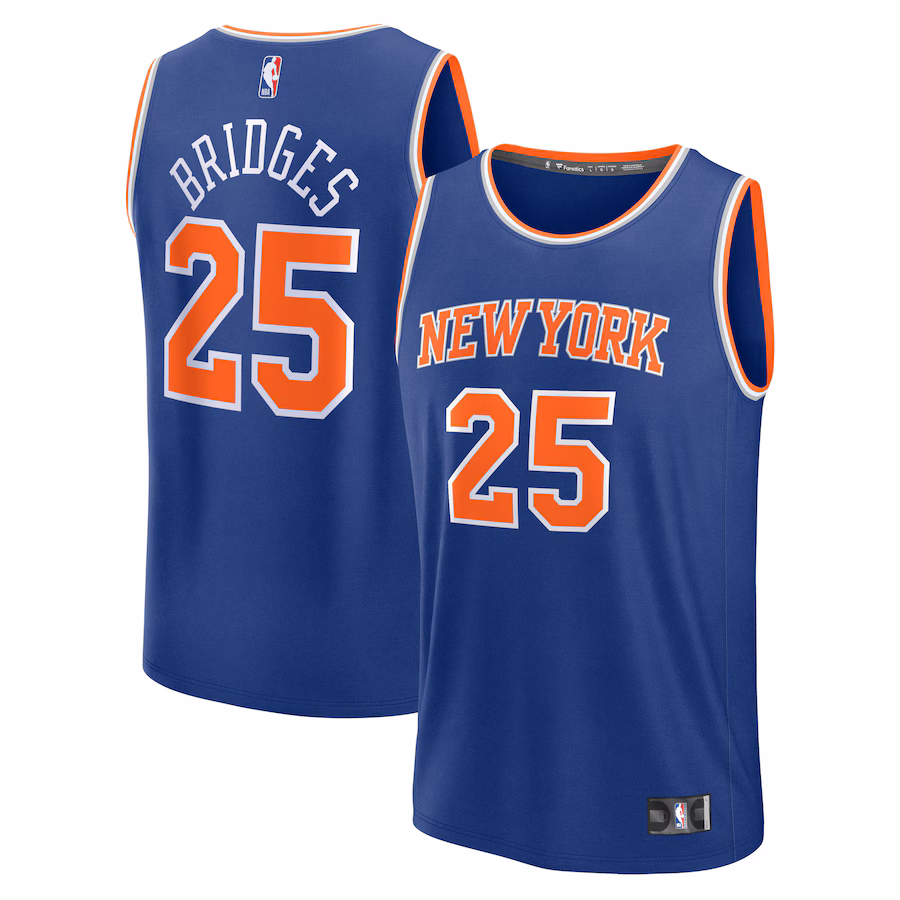 Youth New York Knicks Mikal Bridges Fanatics Blue Fast Break Replica Player Jersey - Icon Edition - Jersey