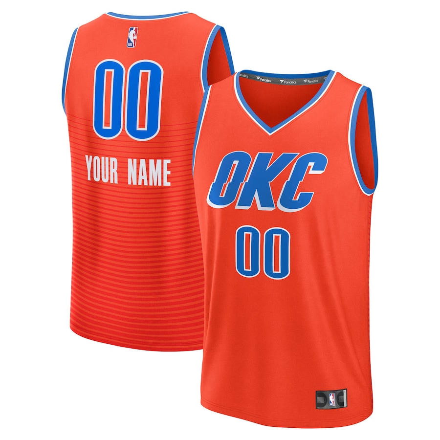 Youth Oklahoma City Thunder Fanatics Orange Fast Break Custom Jersey - Statement Edition - Jersey