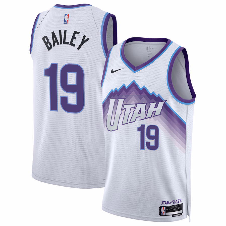 Unisex Utah Jazz Ace Bailey Nike White Swingman Jersey - Association Edition - Jersey