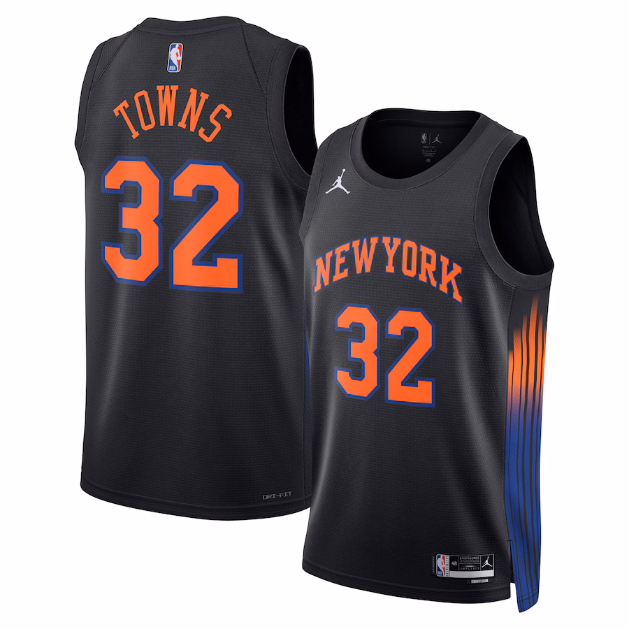Unisex New York Knicks Karl-Anthony Towns Jordan Brand Black Swingman Jersey - Statement Edition - Jersey