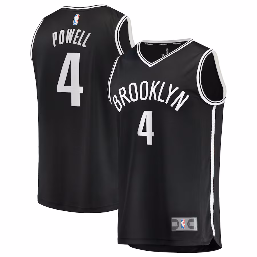 Men's Brooklyn Nets Drake Powell Fanatics Black Fast Break Replica Jersey - Icon Edition - Jersey