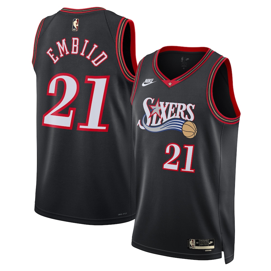 Unisex Philadelphia 76ers Joel Embiid Nike Black Swingman Jersey - Classic Edition - Jersey